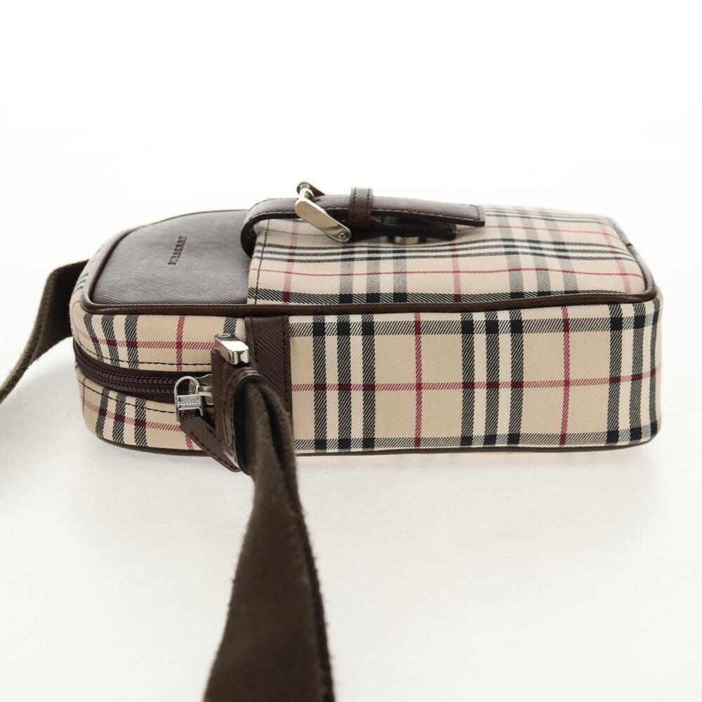 BURBERRY Nova Check Shoulder Bag Canvas Beige Silver Auth am9514V - Picture 3 of 16